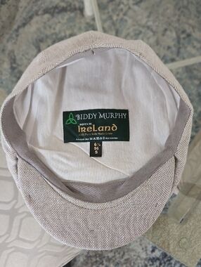Men's Linen Flat Cap in Light Taupe
